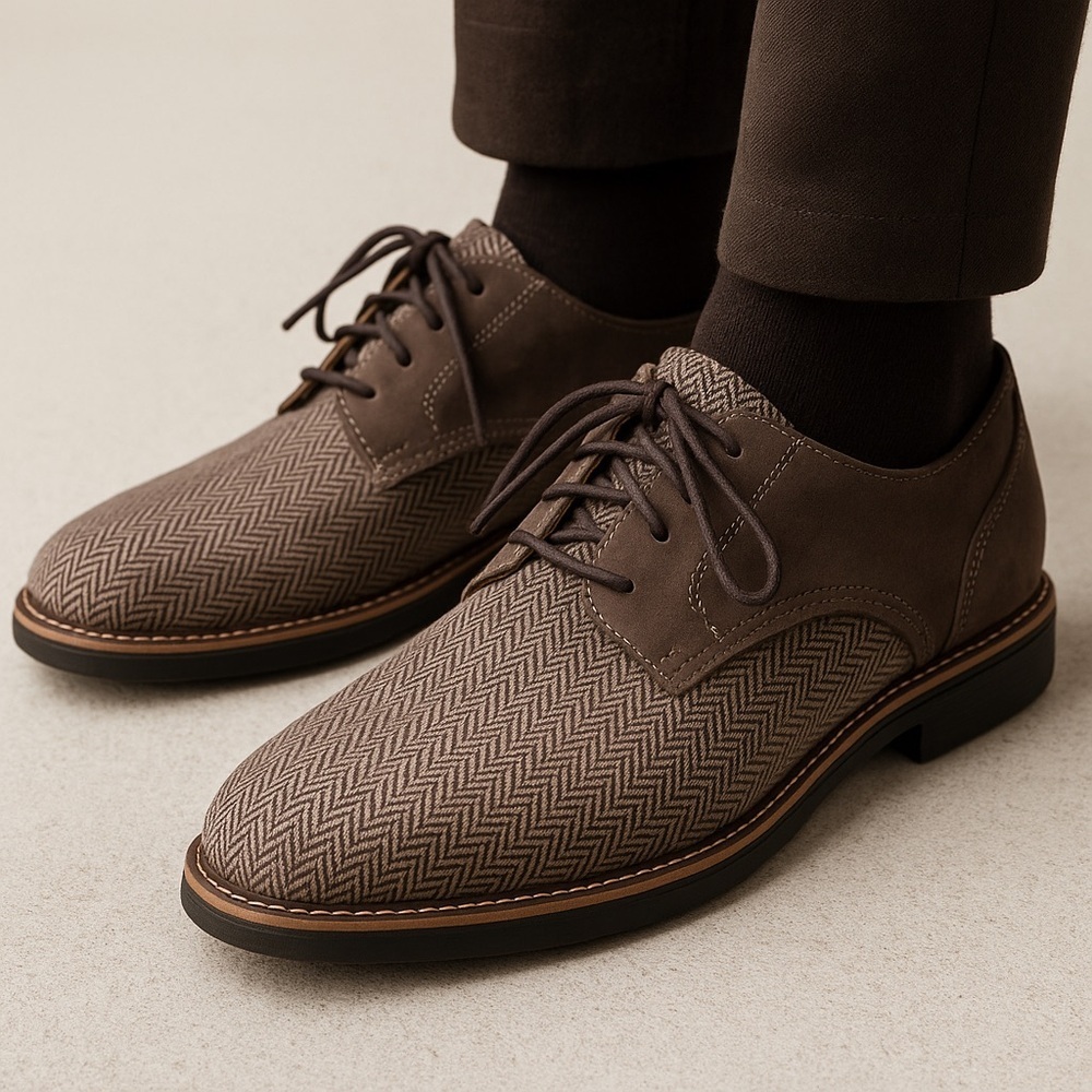 NWOT-Bass Brown Herringbone Oxford Shoes